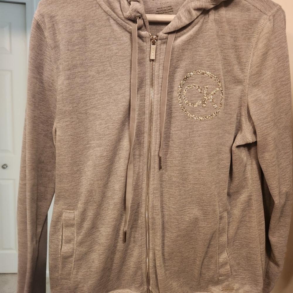 Calvin Klein Velour Gray Tophoodie